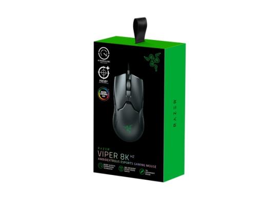 Razer Viper Gaming -hiiri, Oikeakätinen, Langallinen, USB Type-A, Optinen 20000 DPI, Musta