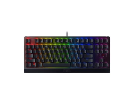 Razer Blackwidow V3 Tenkeyless langallinen pelinäppäimistö, RGB LED, USB, US, keltainen kytkin, Juoda