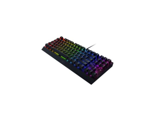 Razer Blackwidow V3 Tenkeyless langallinen pelinäppäimistö, RGB LED, USB, US, keltainen kytkin, Juoda