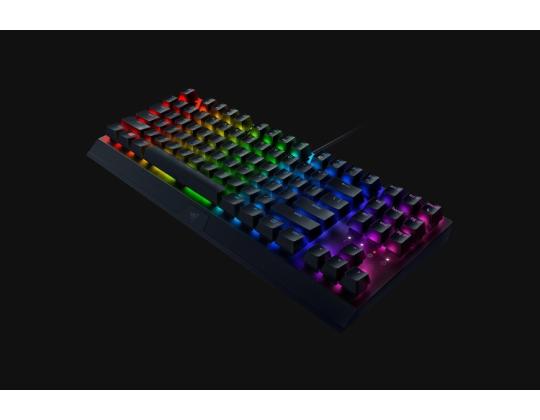 Razer Blackwidow V3 Tenkeyless langallinen pelinäppäimistö, RGB LED, USB, US, keltainen kytkin, Juoda