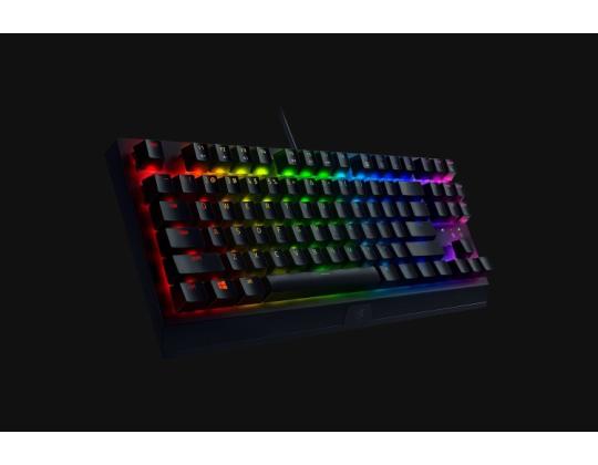 Razer Blackwidow V3 Tenkeyless langallinen pelinäppäimistö, RGB LED, USB, US, keltainen kytkin, Juoda