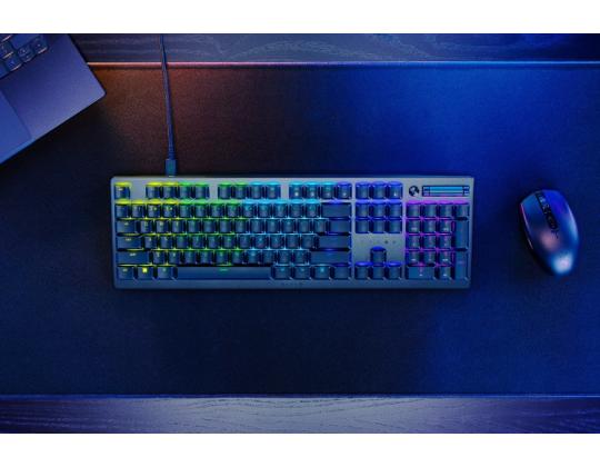 Razer DeathStalker V2 langallinen pelinäppäimistö RGB LED, USB, DE, lineaarinen optinen punainen kytkin, Juoda