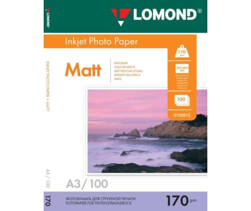 Lomond Photo Inkjet Paper Matte 170 g/m2 A3, 100 arkkia, kaksipuoleinen paperi