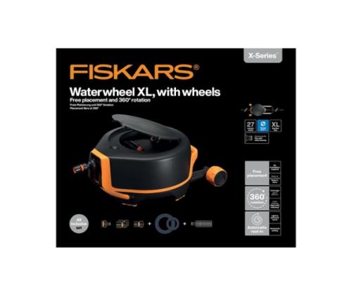 Fiskars X-sarja 1067548 Vesipyörä ja letku XL 13mm (1/2''), 27m