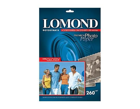 Lomond Premium Photo Paper Super Glossy 260 g/m2 A4, 20 arkkia, kirkas