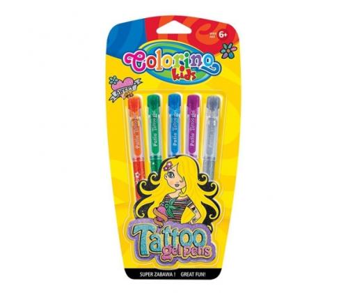 COLORINO Kids Gel Tattoo 5-värinen läpipainopakkaus