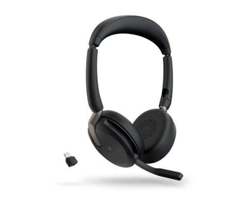 Jabra Evolve2 65 Flex MS Stereo Link380c Langattomat kuulokkeet Bluetooth, USB-C, langaton lataus, musta