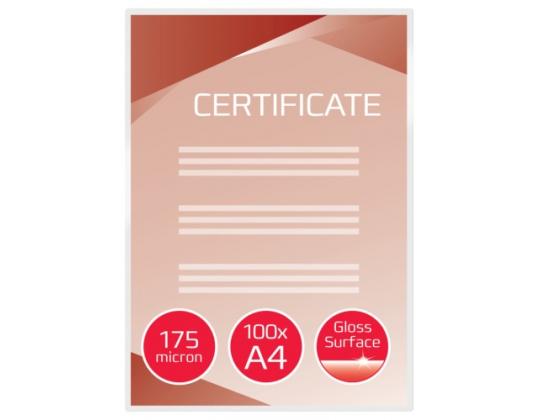Laminoitu GBC A4 175 Micron, kirkas (100tk)
