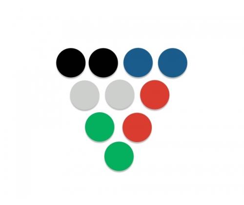 NOBO Magneetit, 20 mm, 8 kpl, musta väri.