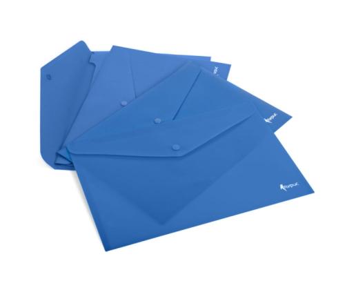 Kirjekuori, jossa painettu Forpus, A4, muovia, sininen