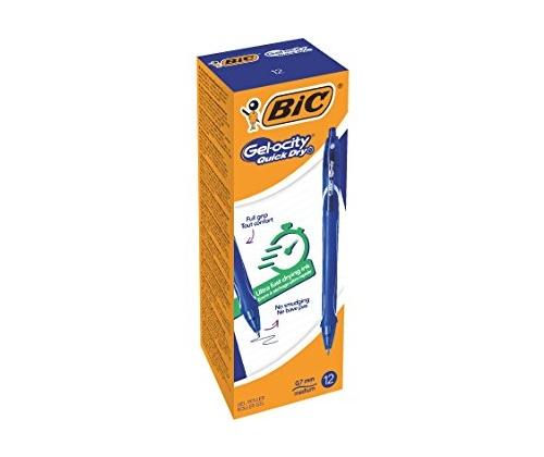 BIC Gell-kynä Gelocity QUICK DRY sininen, laatikko 12 kpl 498303