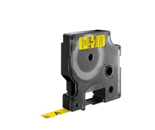 DYMO D1 Standard 40918 (S0720730) tarranauha, 9mm x 7m, musta keltaisella värillä