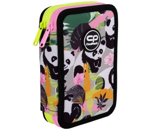 Kaksikerroksinen koulun kynäkotelo varusteilla CoolPack Jumper 2 PANDA GANG