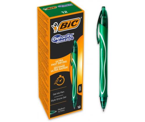 Bic Gel-kynä Gel-Ocity Quick Dry, vihreä, 12 kpl:n laatikko