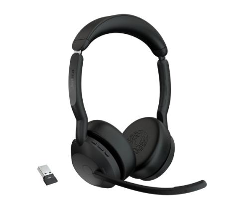 Jabra Evolve2 55 UC Stereo Link380a langattomat kuulokkeet, Bluetooth, USB-A, musta