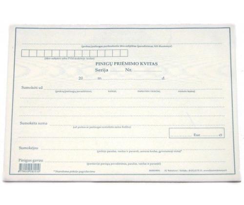 Pinigų priėmimo kvitas, nro, A5, 2x50 0720-059