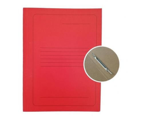 Projektikansio A4-kartonki Smiltainis metalliklipsillä, painettu punaisella värillä