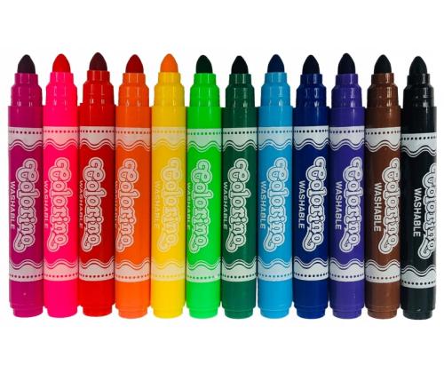 Colorrino Kids JUMBO pyöreäkärkiset tussit 12 väriä