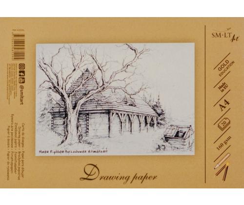 Piirustus- ja luonnospaperi SMLT A4, 160 g/m2, 20 arkkia, liimattu