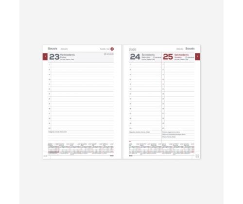 Suunnittelukirjan kalenteri 2026 A5 viininpunainen väri