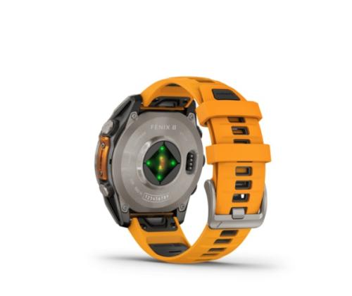 Garmin Fenix 8 älykello 47 mm AMOLED Sapphire,Titanium,Spark oranssi / grafiitti silikoni ranneke