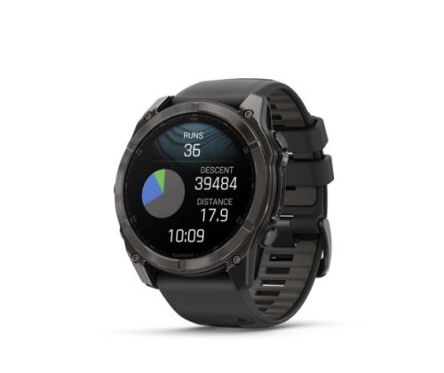 Garmin Fenix 8 älykello 51 mm AMOLED Sapphire,Hiiliharmaa DLC,Musta / Pebble harmaa silikoniranneke