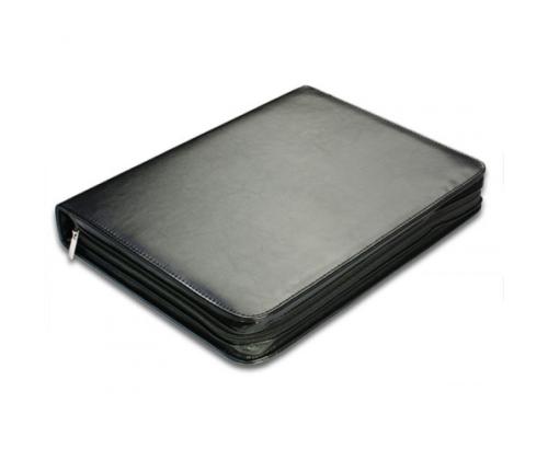 Asiakirjateline A4 su prispaudėju ir 4 žiedais, juodas, 355x260x50mm