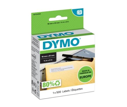 Dymo 11355 (S0722550) tarrat 19 x 51 mm, 1 rulla x 500 tarraa, valkoinen