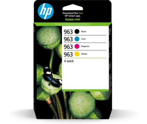 HP 963 4-pack (6ZC70AE) mustekasettien monipakkaus, BK/C/M/M/Y