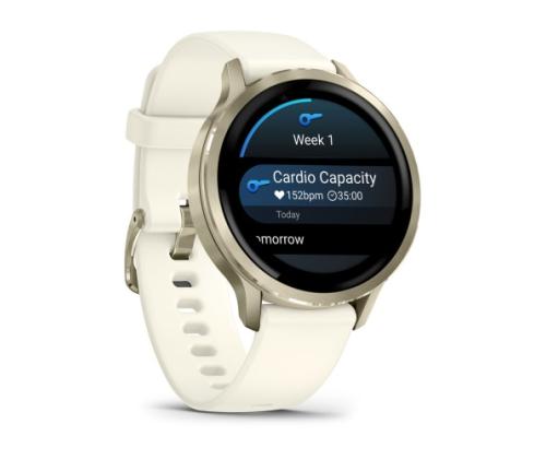 Garmin Venu 4 älykello 41 mm Lunar Gold / Bone silikoniranneke silikoniranneke