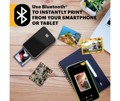 Kodak STEP Instant Mobile Photo -tulostin Colour ZINK 2x3 ' 1 ppm, Bluetooth, musta