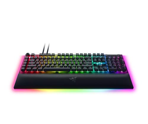 Razer BlackWidow V4 Pro -pelinäppäimistö langallinen, USB QWERTY, US, vihreä kytkin, musta, musta