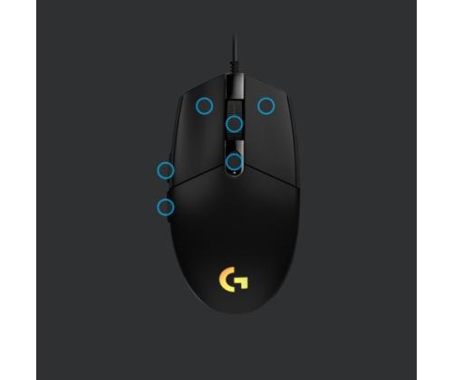 Logitech G203 Lightsync langallinen pelihiiri USB-A, 8000 DPI, musta