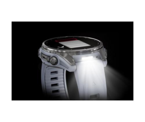 Garmin Fenix 8 -älykello 43 mm AMOLED hopea ja Whitestone-silikoniranneke