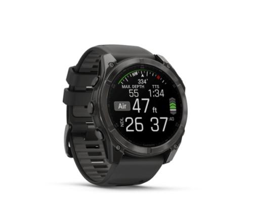 Garmin Fenix 8 älykello 51 mm AMOLED Sapphire,Hiiliharmaa DLC,Musta / Pebble harmaa silikoniranneke