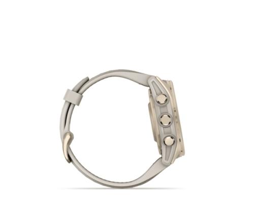 Garmin Fenix 8 älykello 43 mm AMOLED Sapphire,pehmeä kulta,sumunharmaa/tumma hiekkakivi silikoniranneke