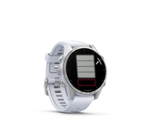 Garmin Fenix 8 -älykello 43 mm AMOLED hopea ja Whitestone-silikoniranneke