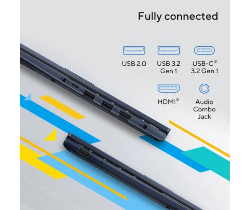 ASUS Vivobook 14 X1404VA-V14.I38128 14'' FHD Core i3-1315U 8GB 128GB SSD W11H S-tilassa, hiljainen sininen X1404VA-V14.I38128 14'' FHD Core i3-1315U 8GB 128GB SSD W11H S-tilassa, hiljainen sininen