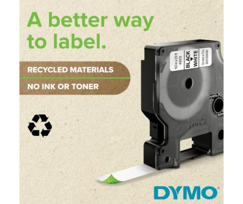 DYMO D1 Standard 53713 (S0720930) tarranauha, 24mm x 7m, musta valkoisella värillä