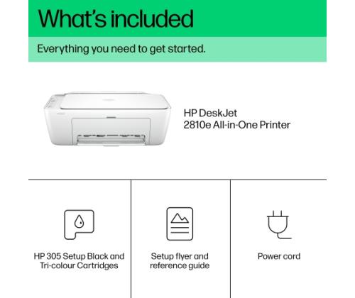 HP DeskJet 2810e All-in-One-tulostin Mustesuihkutulostin Väri MFP A4 7,5 ppm USB Wi-Fi (SPEC)