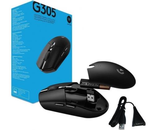 Logitech G305 Lightspeed langaton pelihiiri, RF Wireless + Bluetooth, 12000 DPI, musta