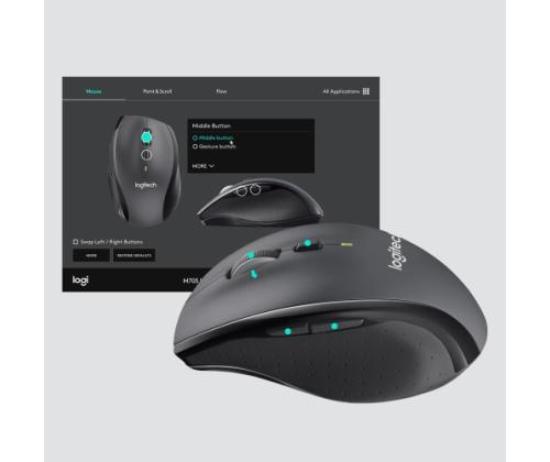 Logitech Marathon M705 langaton hiiri, langaton RF, 1000 DPI, musta/harmaa