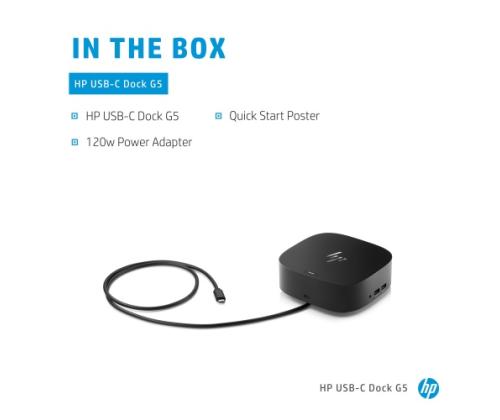 HP USB-C Dock G5 (5TW10AA) telakointiasema, musta
