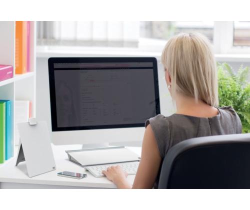 Lasinen työpöytätaulu Nobo Brilliant White 22x30cm 22x30cm