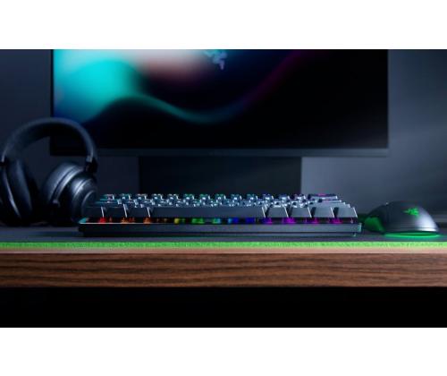 Razer Huntsman Mini langallinen pelinäppäimistö, USB, RGB LED, US Int, Clicky optinen kytkin, musta