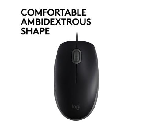 Logitech B110 hiljainen langallinen hiiri, USB-A, 1000 DPI, musta