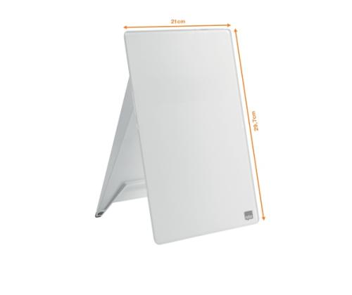 Lasinen työpöytätaulu Nobo Brilliant White 22x30cm 22x30cm