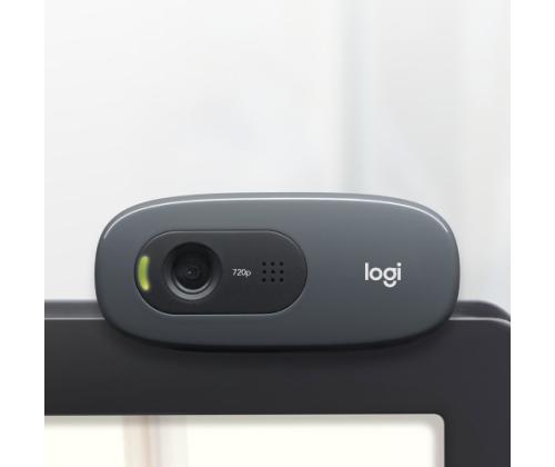 Logitech C270 HD webkamera, tummanharmaa