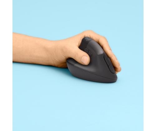 Logitech LIFT vasen langaton hiiri, RF Wireless + Bluetooth, 4000 DPI, grafiittipunainen