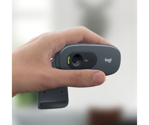 Logitech C270 HD webkamera, tummanharmaa